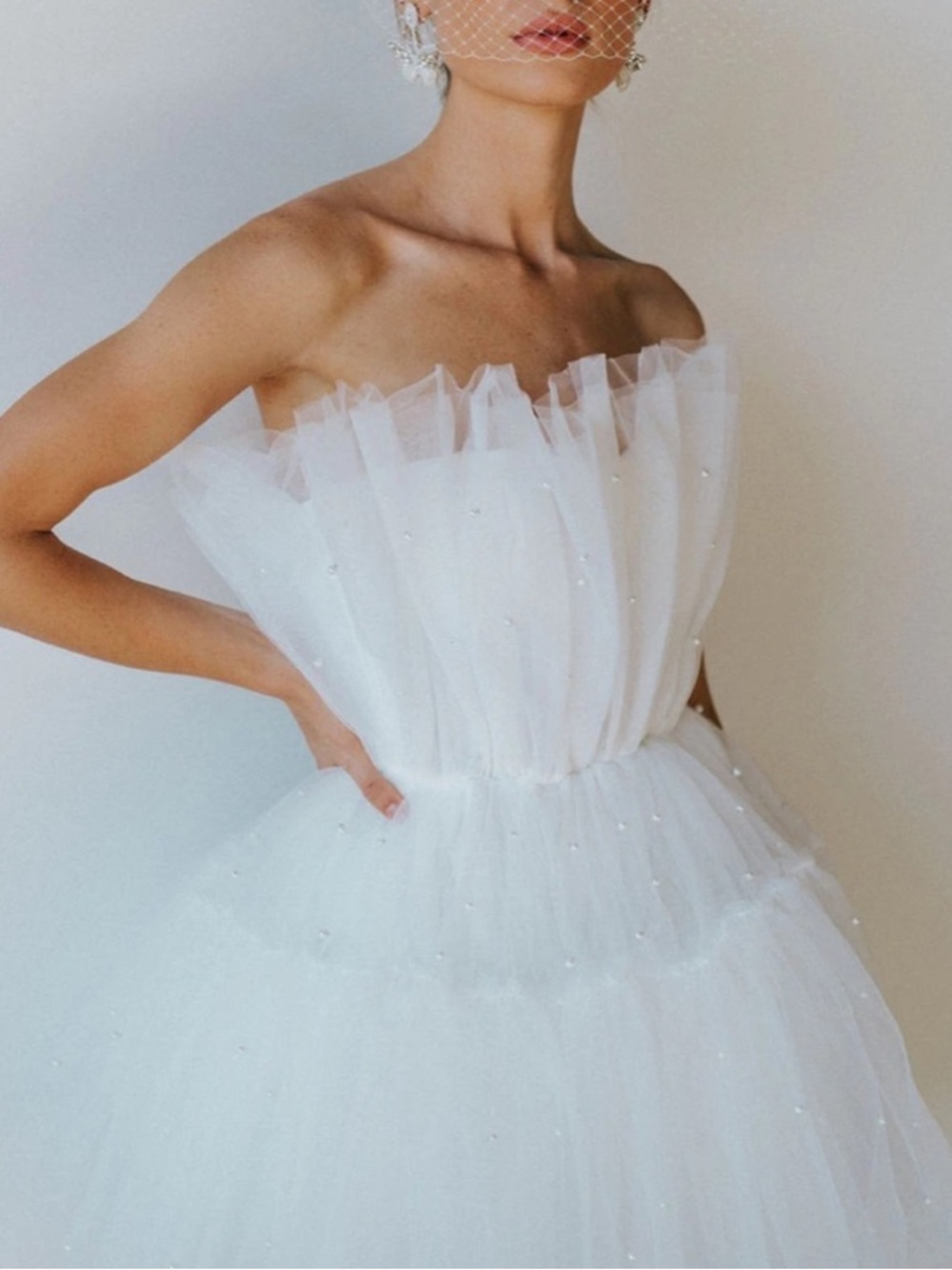 Untamed Petals Arlington Pearl Mini Dress Small Wedding Bachelorette Shower